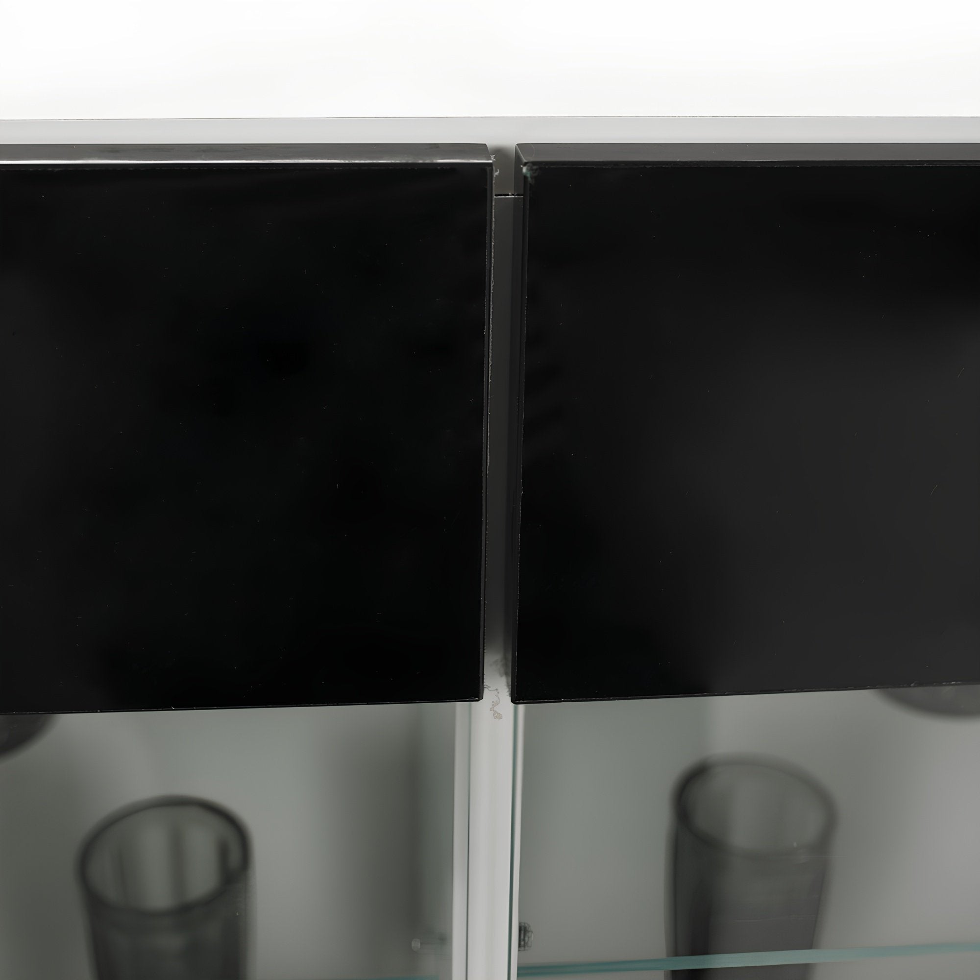 Ansamblu living LEO, alb / negru lucios