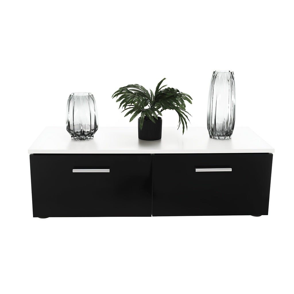 Ansamblu living LEO, alb / negru lucios
