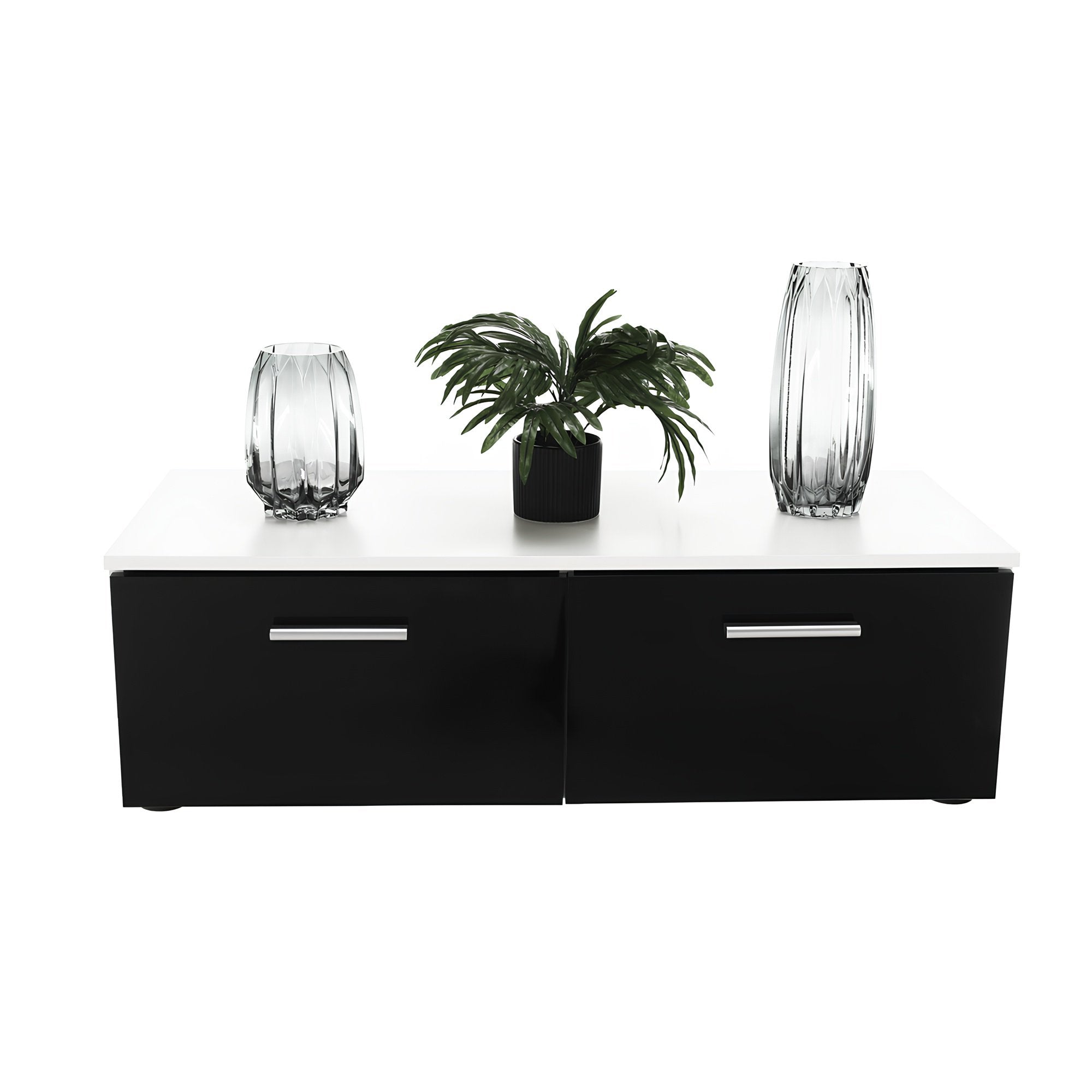 Ansamblu living LEO, alb / negru lucios