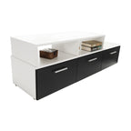 Ansamblu living LEO, alb / negru lucios