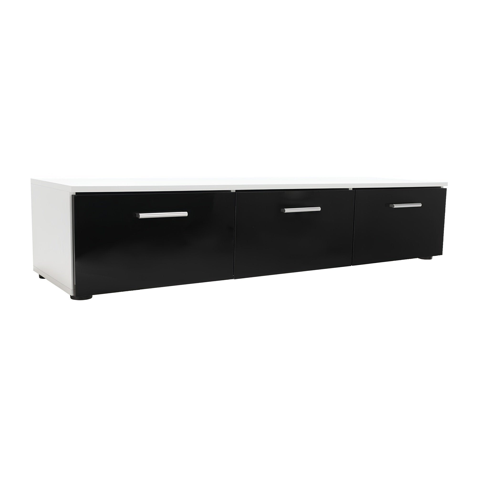 Ansamblu living LEO, alb / negru lucios