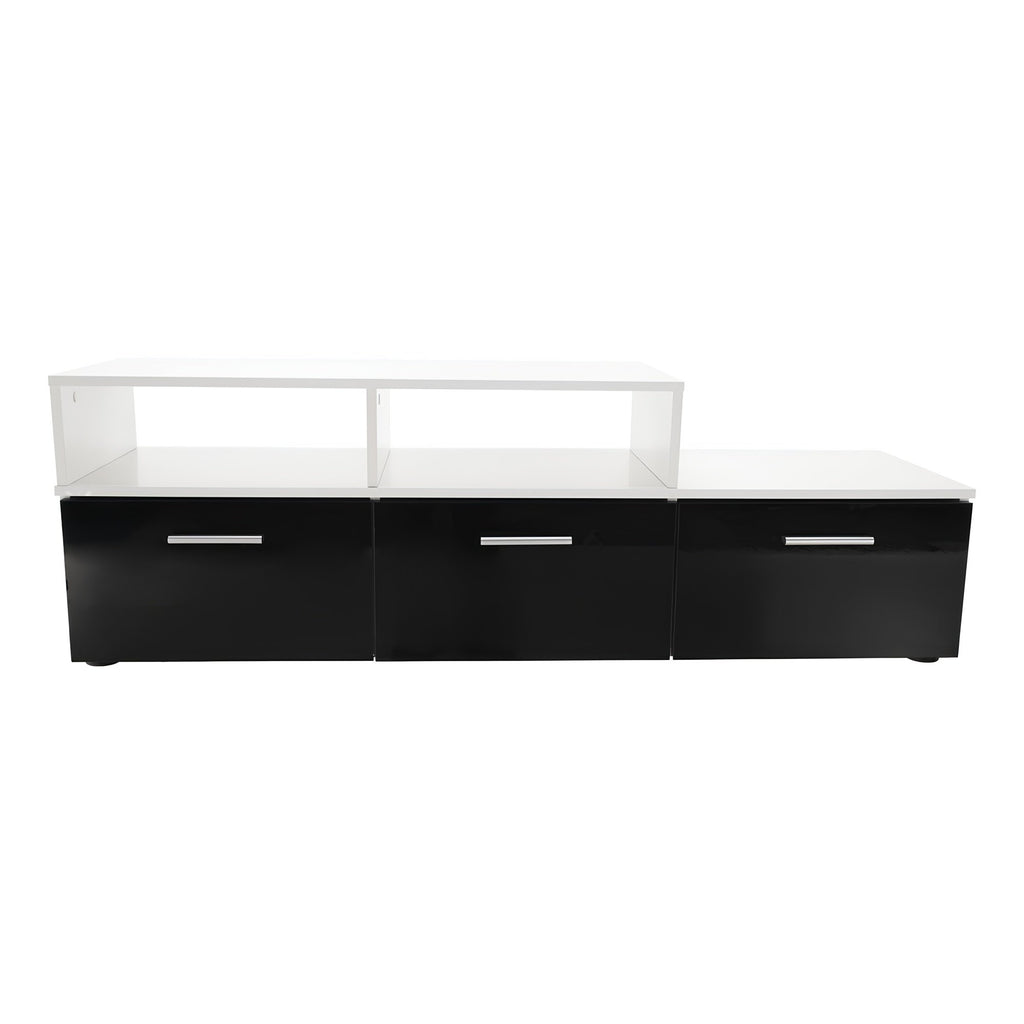 Ansamblu living LEO, alb / negru lucios