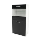 Ansamblu living LEO, alb / negru lucios
