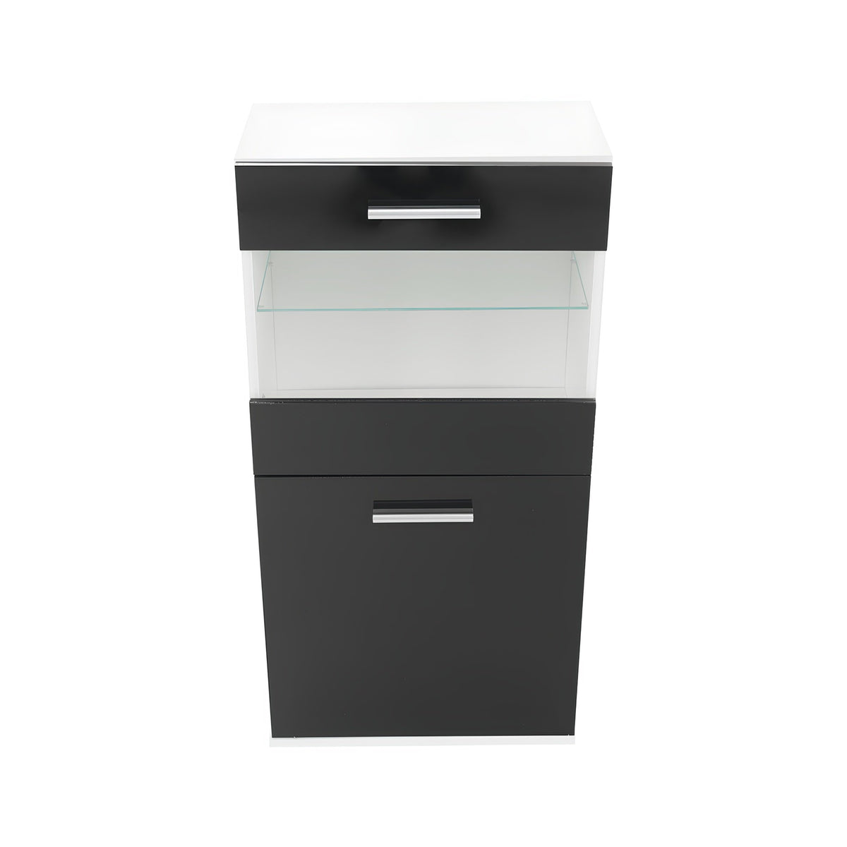 Ansamblu living LEO, alb / negru lucios