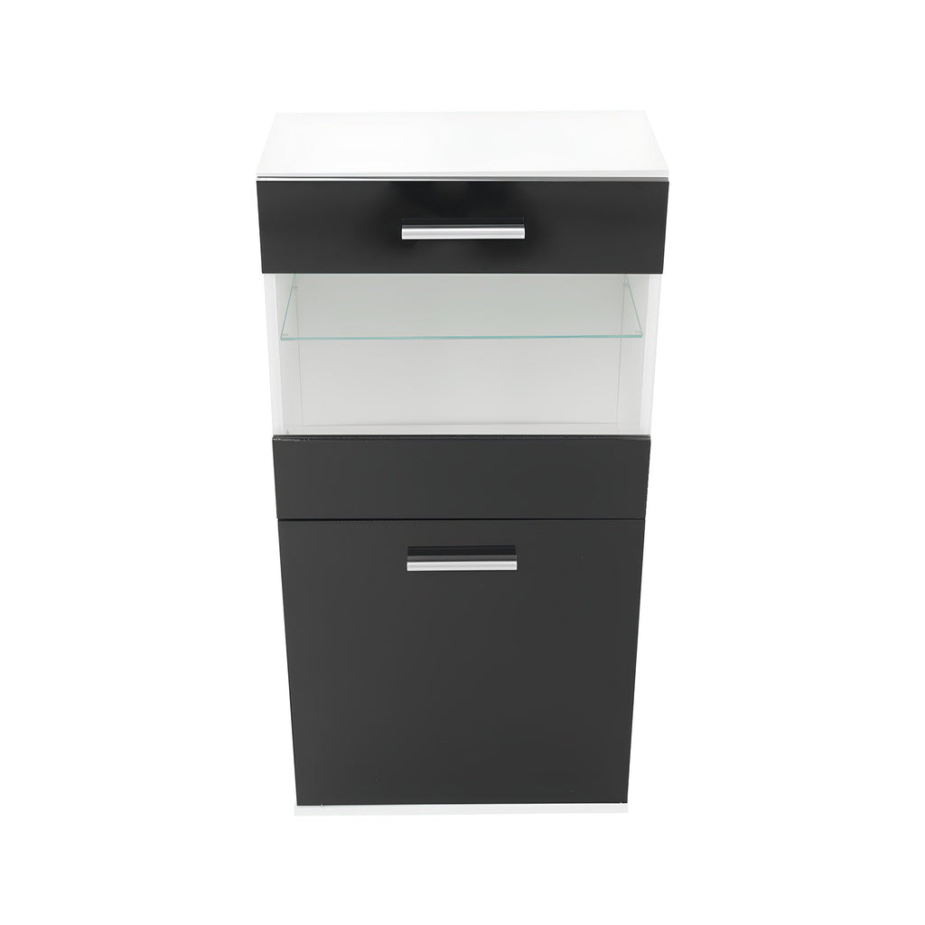 Ansamblu living LEO, alb / negru lucios