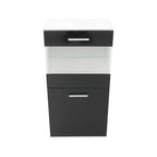 Ansamblu living LEO, alb / negru lucios