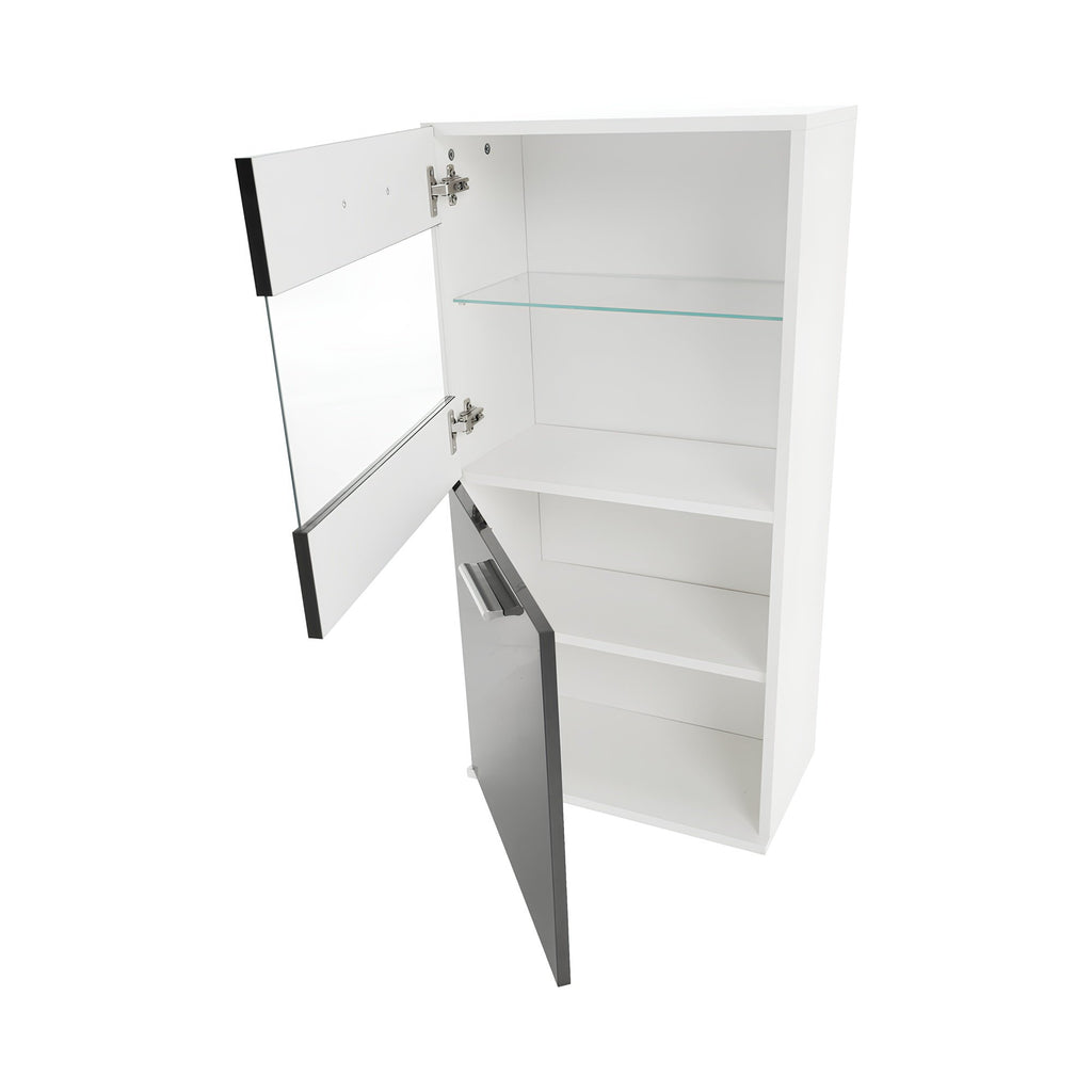Ansamblu living LEO, alb / negru lucios