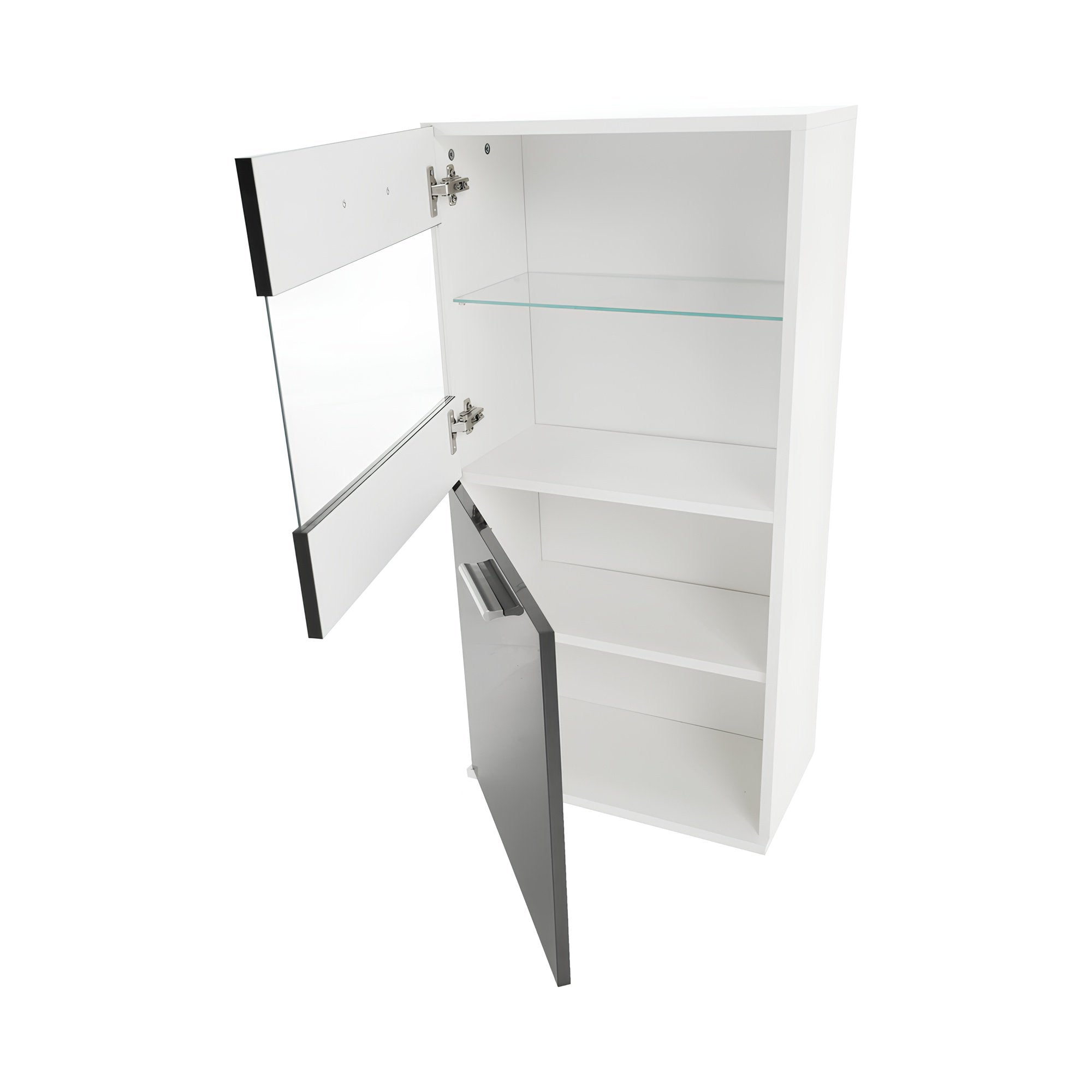 Ansamblu living LEO, alb / negru lucios