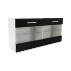 Ansamblu living LEO, alb / negru lucios