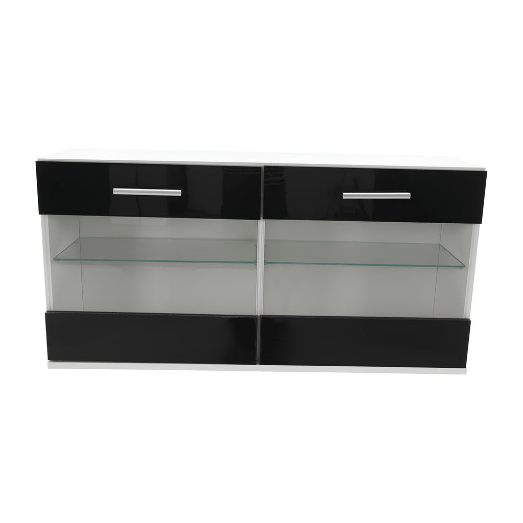Ansamblu living LEO, alb / negru lucios