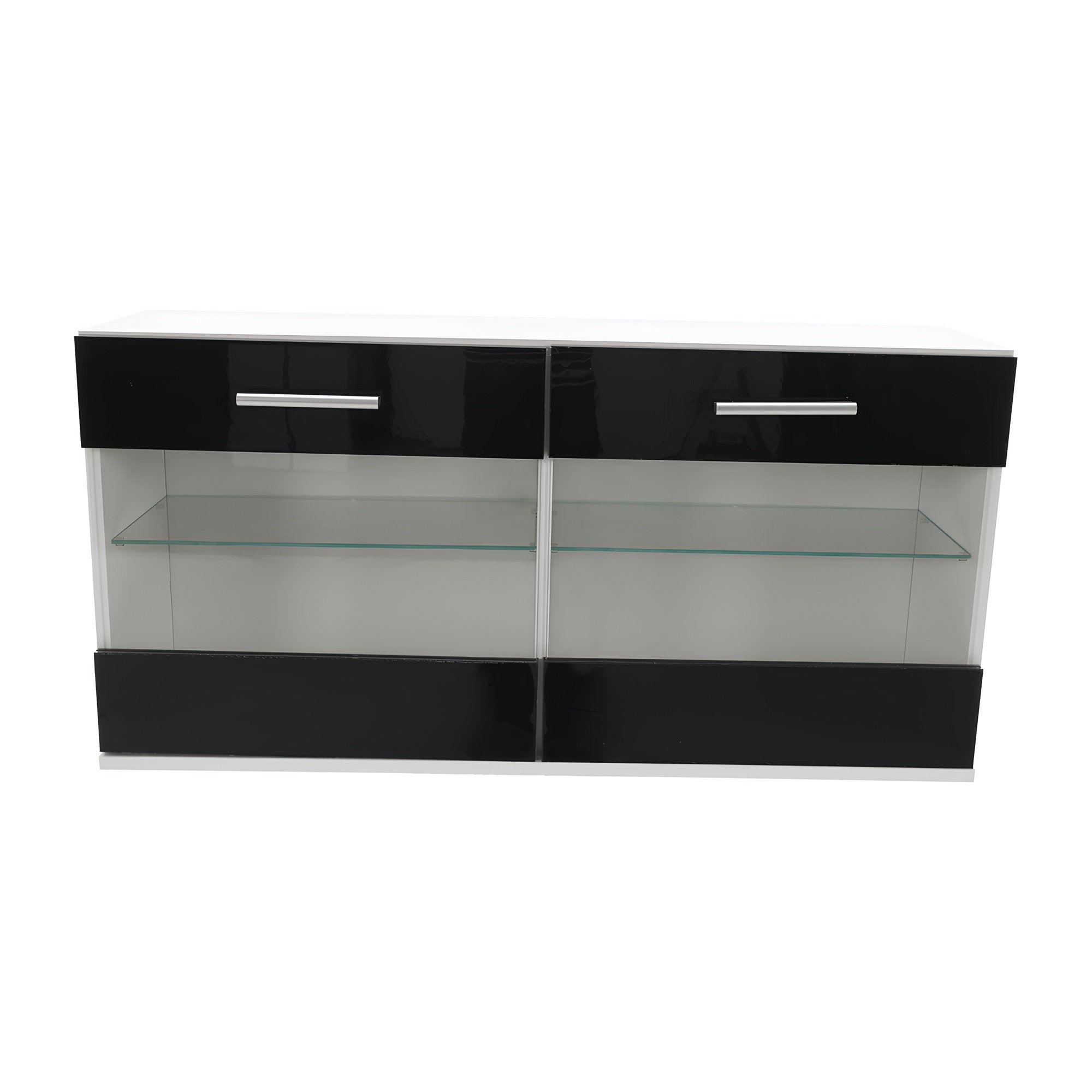 Ansamblu living LEO, alb / negru lucios