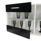 Ansamblu living LEO, alb / negru lucios
