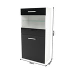 Ansamblu living LEO, alb / negru lucios