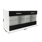 Ansamblu living LEO, alb / negru lucios