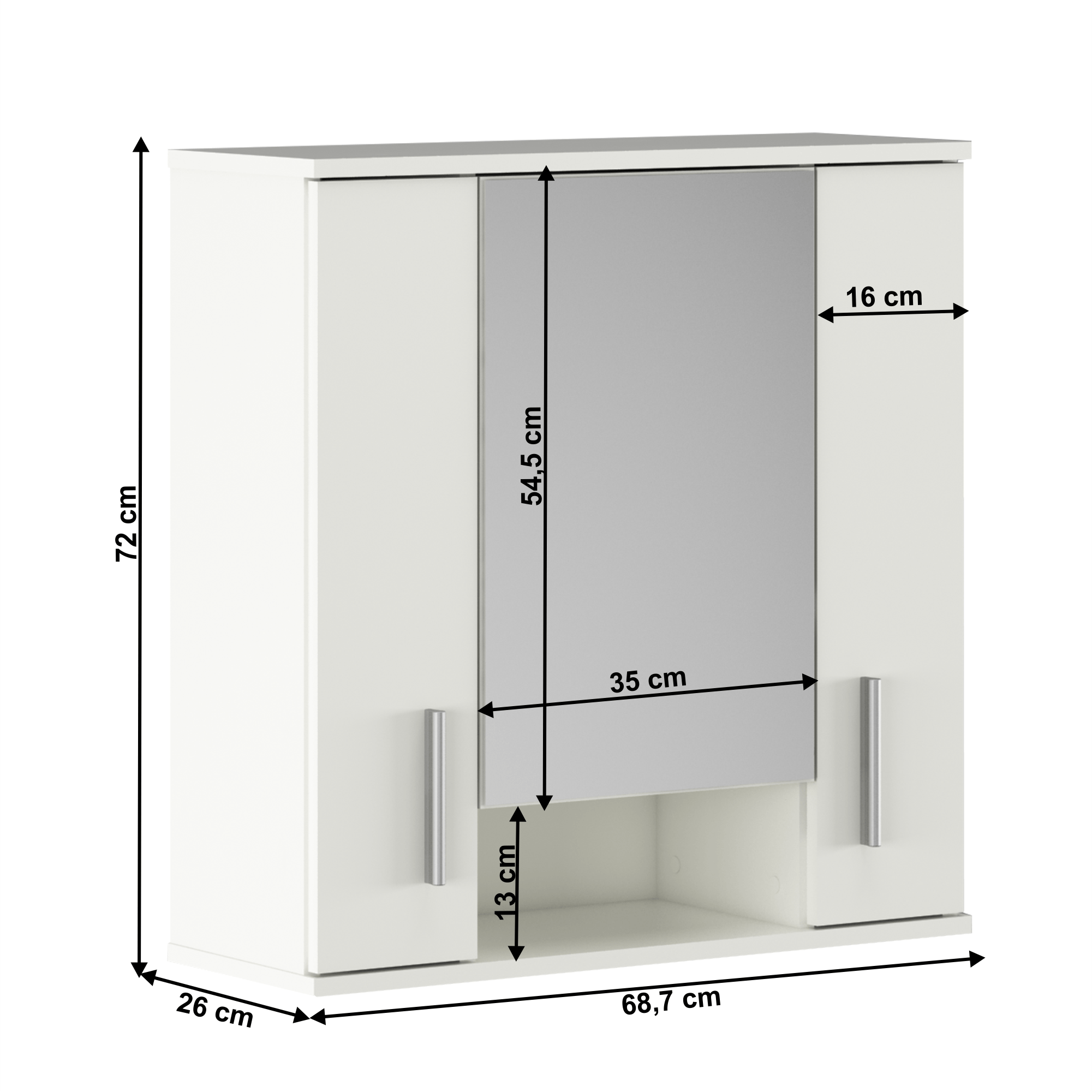 Mobilier baie LESSY, alb mat