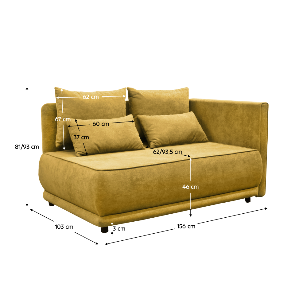 Canapea extensibila pe dreapta LIAMI, vedere 3