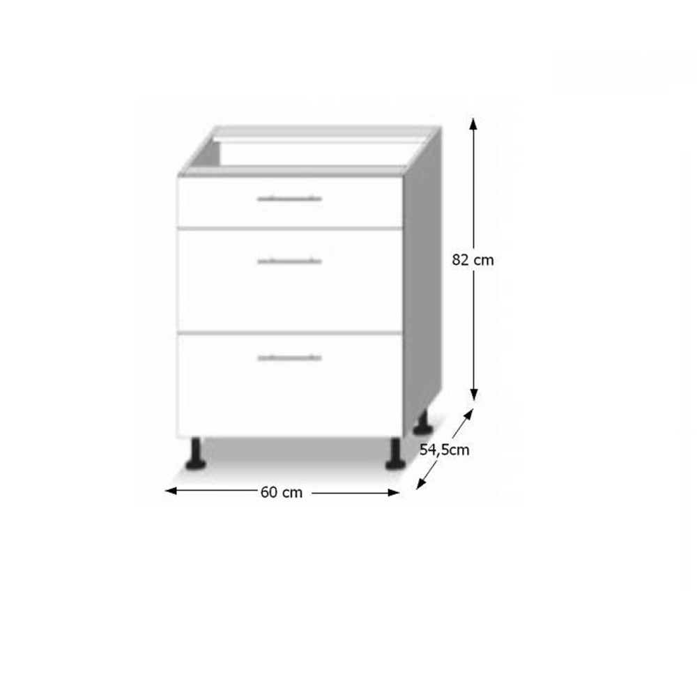 Dulap bucatarie modular LINE D60S3, vedere 3