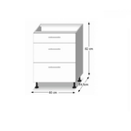 Dulap bucatarie modular LINE D60S3, vedere 3