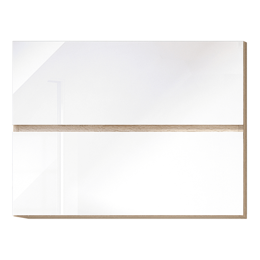 Dulap superior cu 2 usi orizontale LINE ALB G80, alb super luciu HG