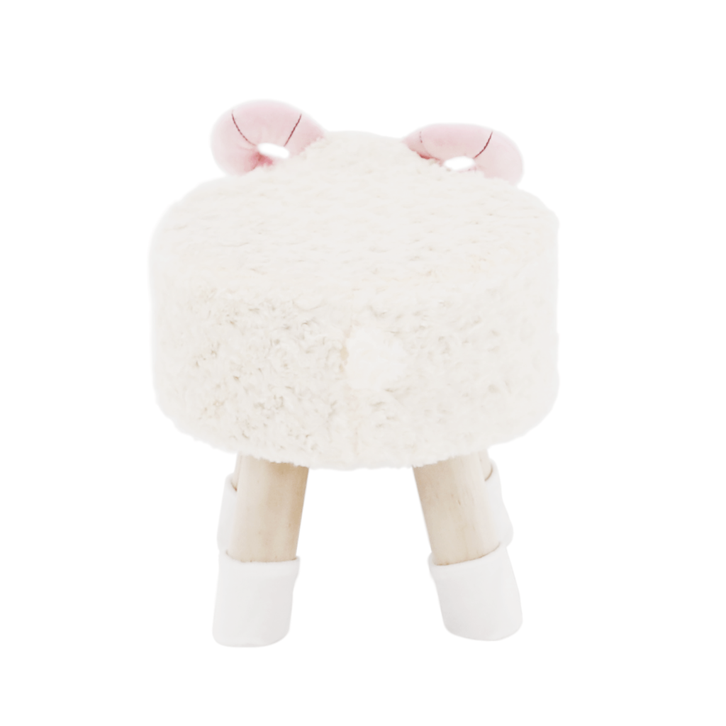 Taburet LOLA, alb / roz / natural