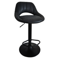 Scaun de bar LORASA NEW, material textil negru cu efect de piele intoarsa
