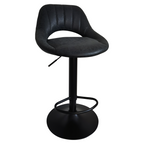 Scaun de bar LORASA NEW, material textil negru cu efect de piele intoarsa