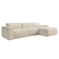 Set canapea de colt LORENY ROH, bej, pe dreapta