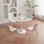 Masa dining LORIAN, marmura deschis / alb