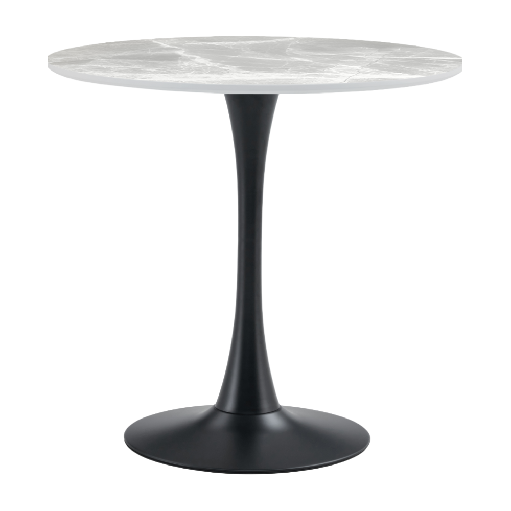 Masa de sufragerie LORIAN TYP 1, marmura gri/negru, diametru 90 cm