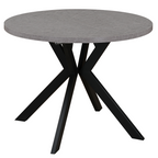 Masa de sufragerie extensibila LUKOS, beton deschis/negru, 100-250x75