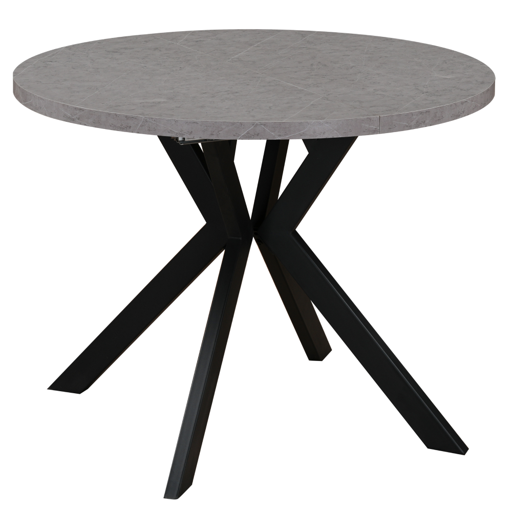 Masa de sufragerie extensibila LUKOS, beton deschis/negru, 100-250x75