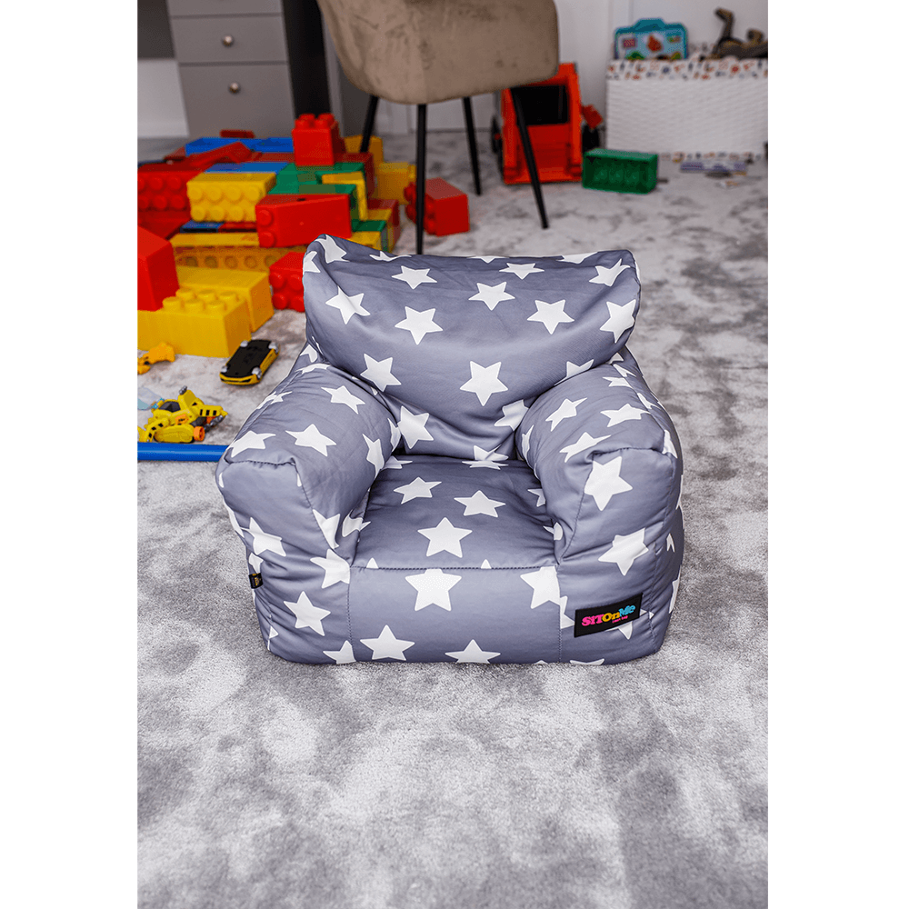 Fotoliu sac LURKO, gri / alb