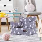 Fotoliu sac LURKO, gri / alb