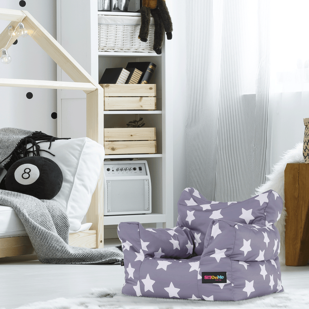 Fotoliu sac LURKO, gri / alb