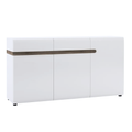 Comoda LYNATET TYP 40, alba stralucitoare HG/stejar sonoma inchis