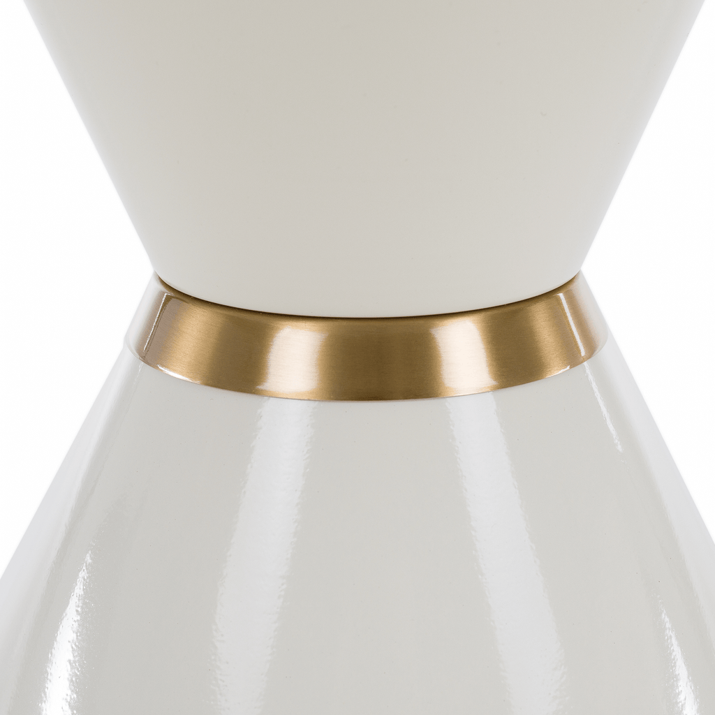 Masuta de cafea MABUZ, marmura alb / alb / auriu