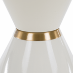Masuta de cafea MABUZ, marmura alb / alb / auriu