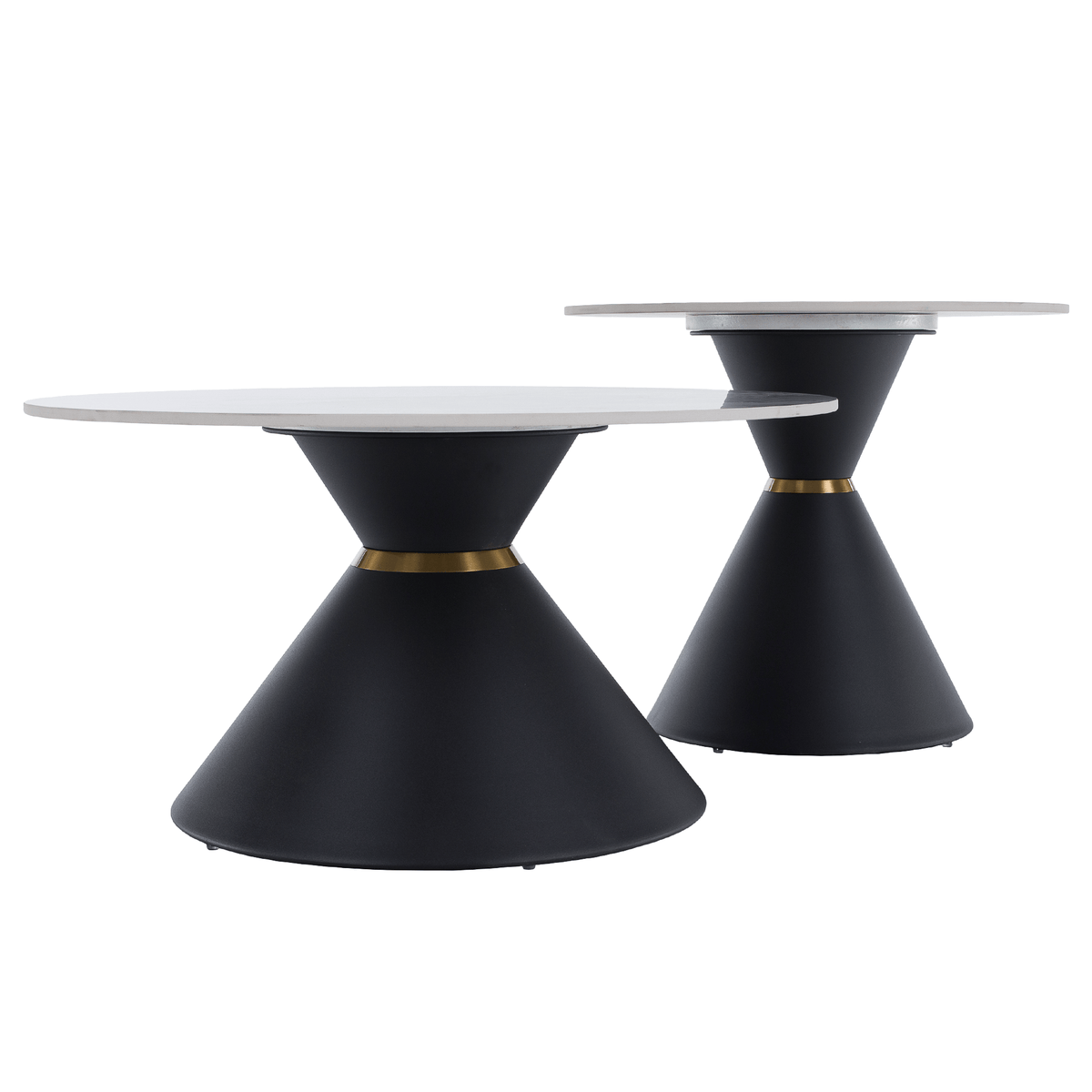Masuta de cafea MABUZ, marmura / negru / auriu