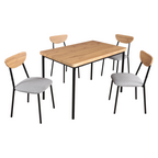 Set dining MADIO, stejar deschis / gri / negru