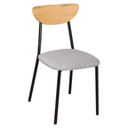 Set dining MADIO, stejar deschis / gri / negru