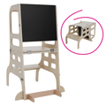 Turnul de invatare Montessori 3in1 cu tabla MAGAN, natural