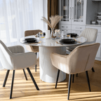 Masa dining MAHIR, marmura alb