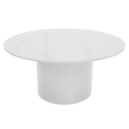 Masuta de cafea MAHIR TYP 1, marmura alba/MDF, diametru 80 cm