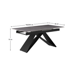 Masa dining MAJED, beton / negru