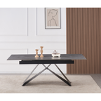 Masa dining MAJED, beton / negru