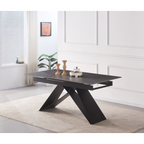 Masa dining MAJED, beton / negru
