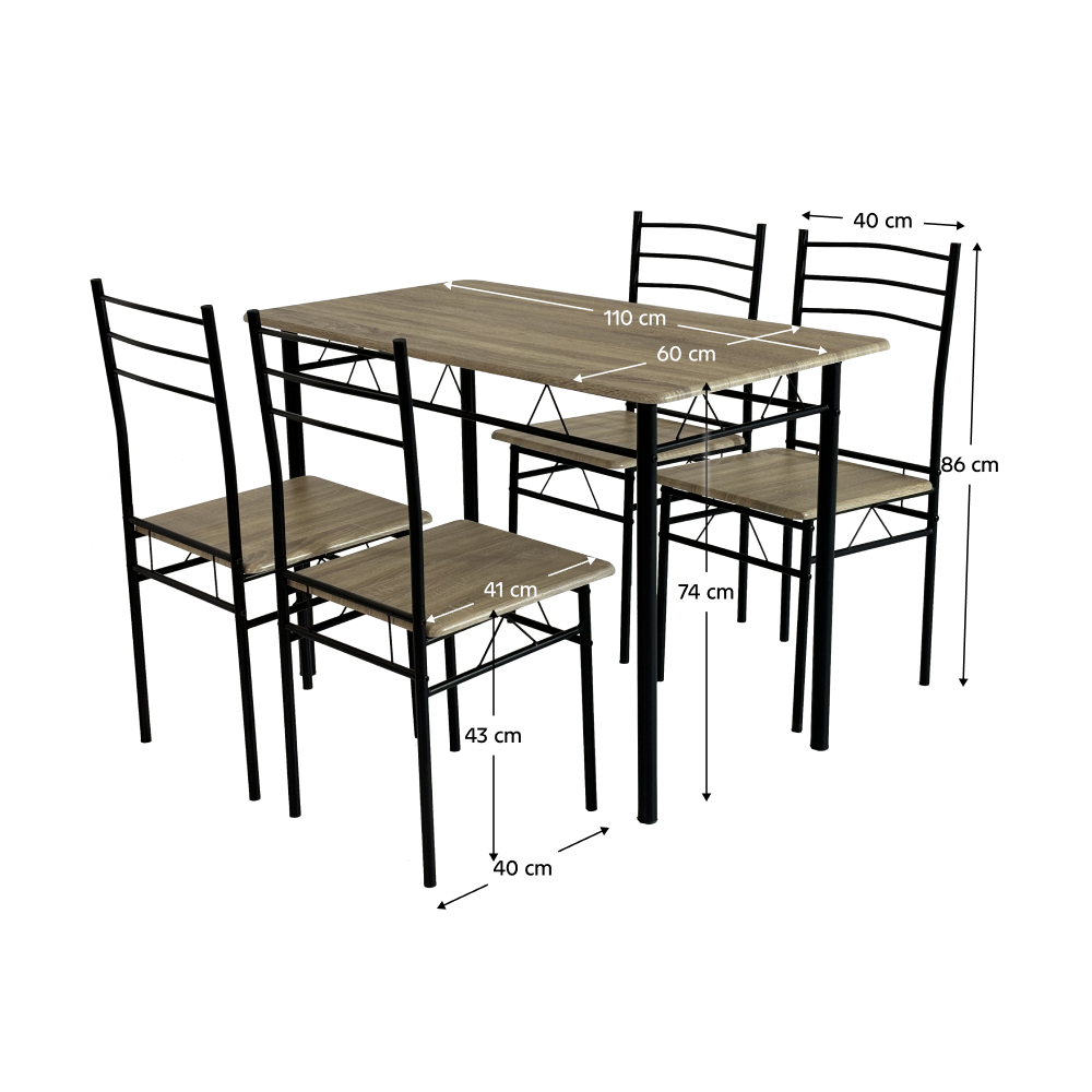Set dining MAKO, stejar sonoma / negru