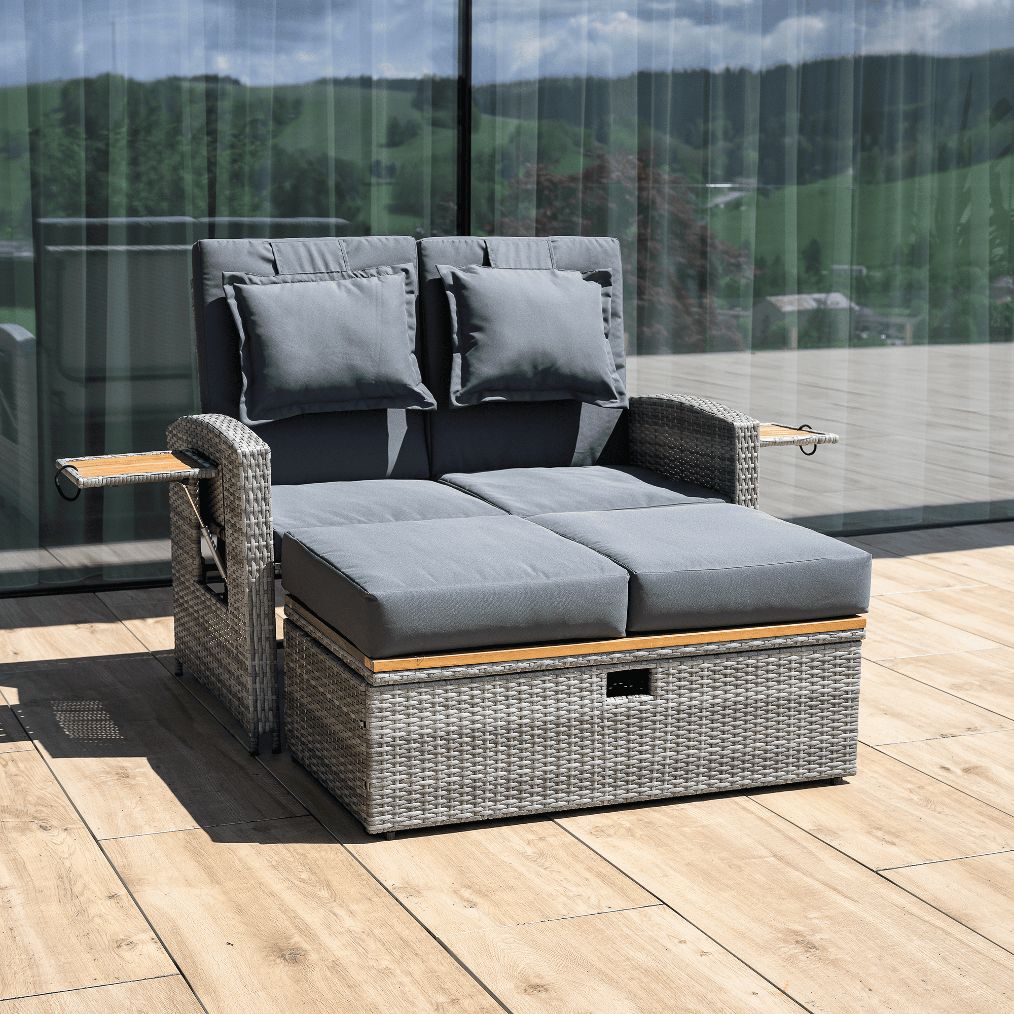 Set gradina MALORY, gri / natural