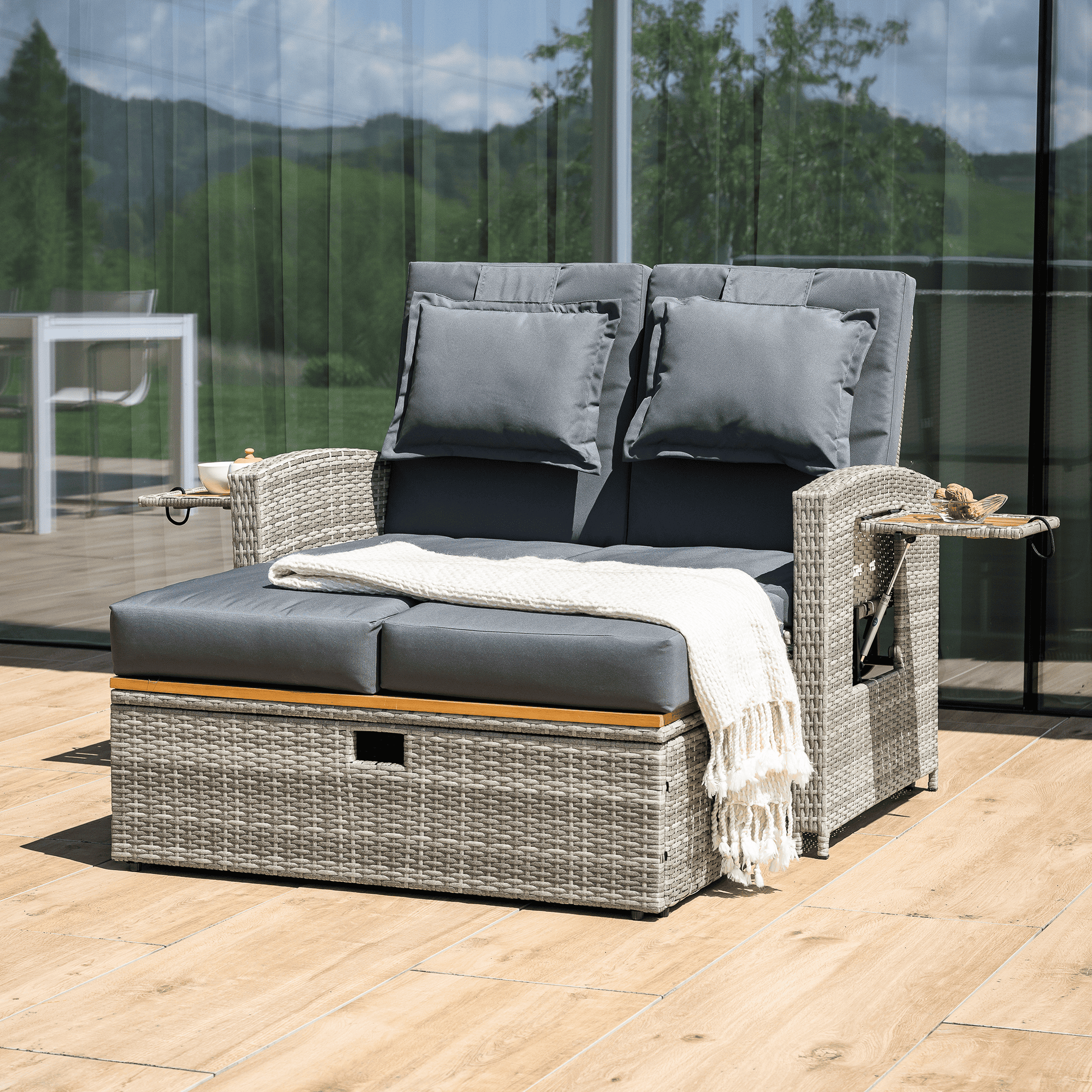 Set gradina MALORY, gri / natural