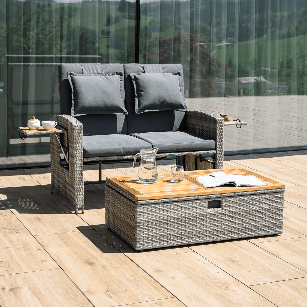 Set gradina MALORY, gri / natural